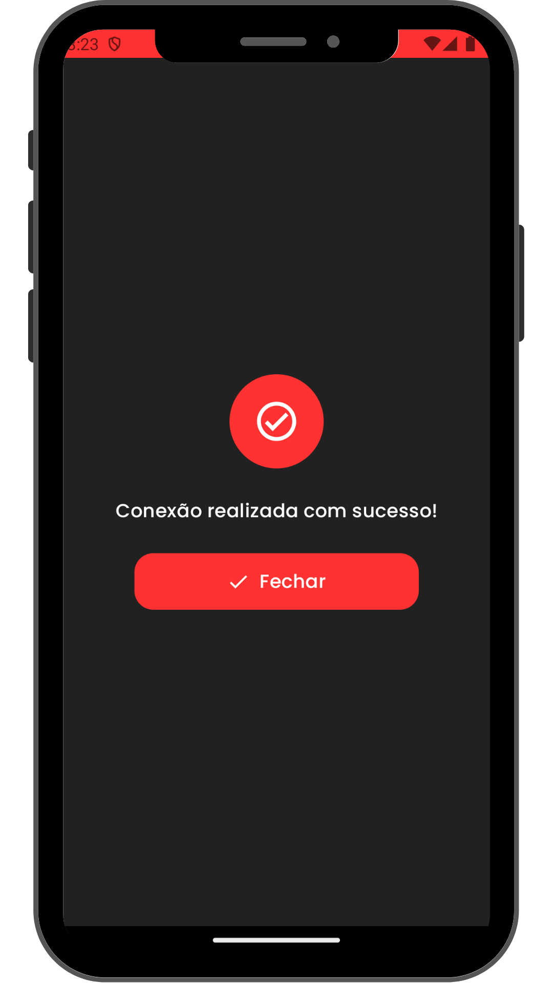 Tela de confirmação de conexão